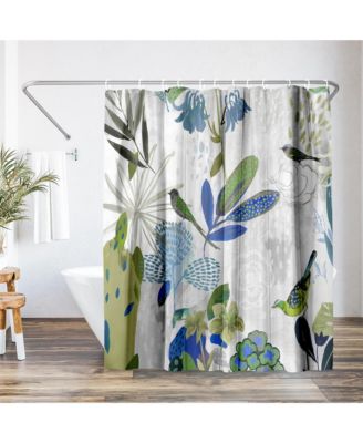 Where the Passion Flower Grows by PI Creative Art Floral Shower Curtain, 71x74