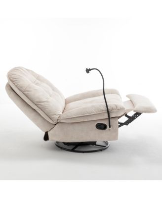 Streamdale Gold-Stamped Velvet Recliner w/ Phone Holder