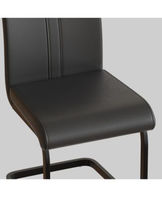  Modern PU Faux Leather Upholstered Dining Chairs (Grey, Set of 2)