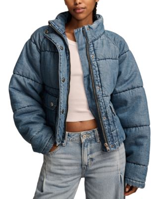 Lucky Brand Women's Denim Puffer Jacket - Macy's