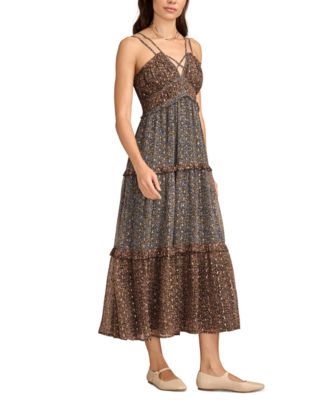 chinese dress ladies Women's Blue Print Niki Maxi Dress Opal Topaz in Size XL by Outcast main image 0