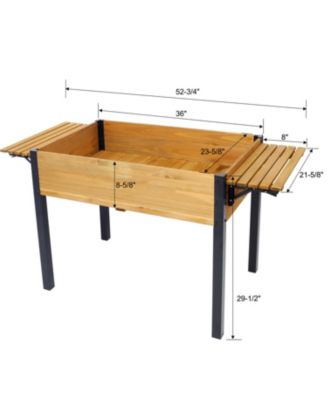 Streamdale Elevated Metal-Leg Planter Box for Herbs, Veggies, and Flowers 52.7x23.6x29.5 inches