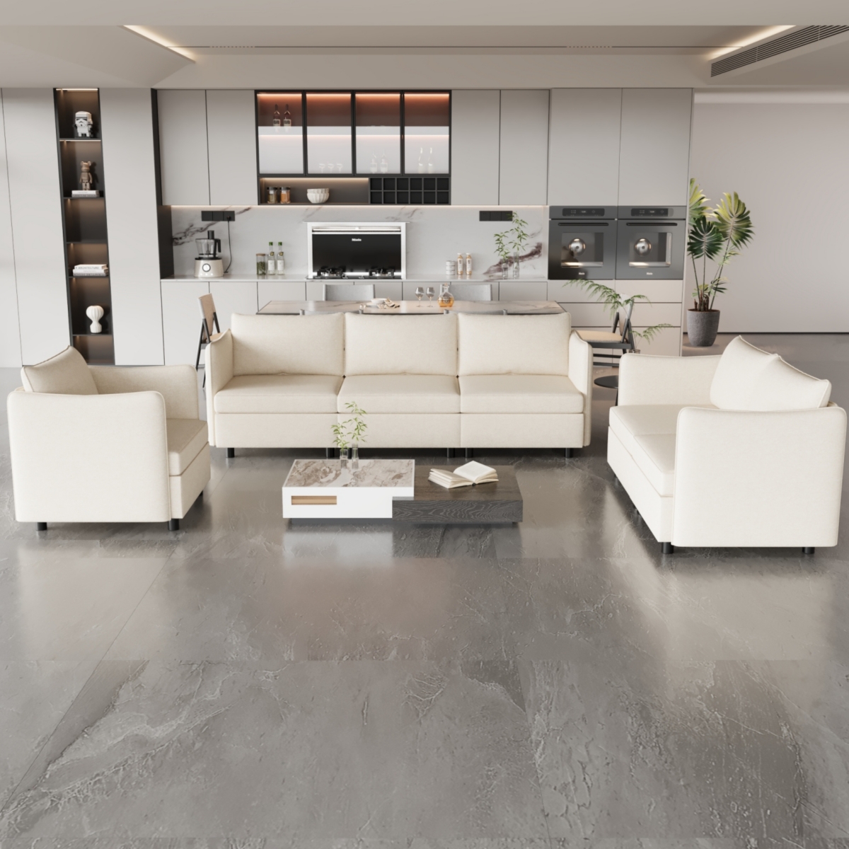 Streamdale Furniture Side Armrest for Modular Sofa combo parts Pair of Armrests for Sectional Modular Couch