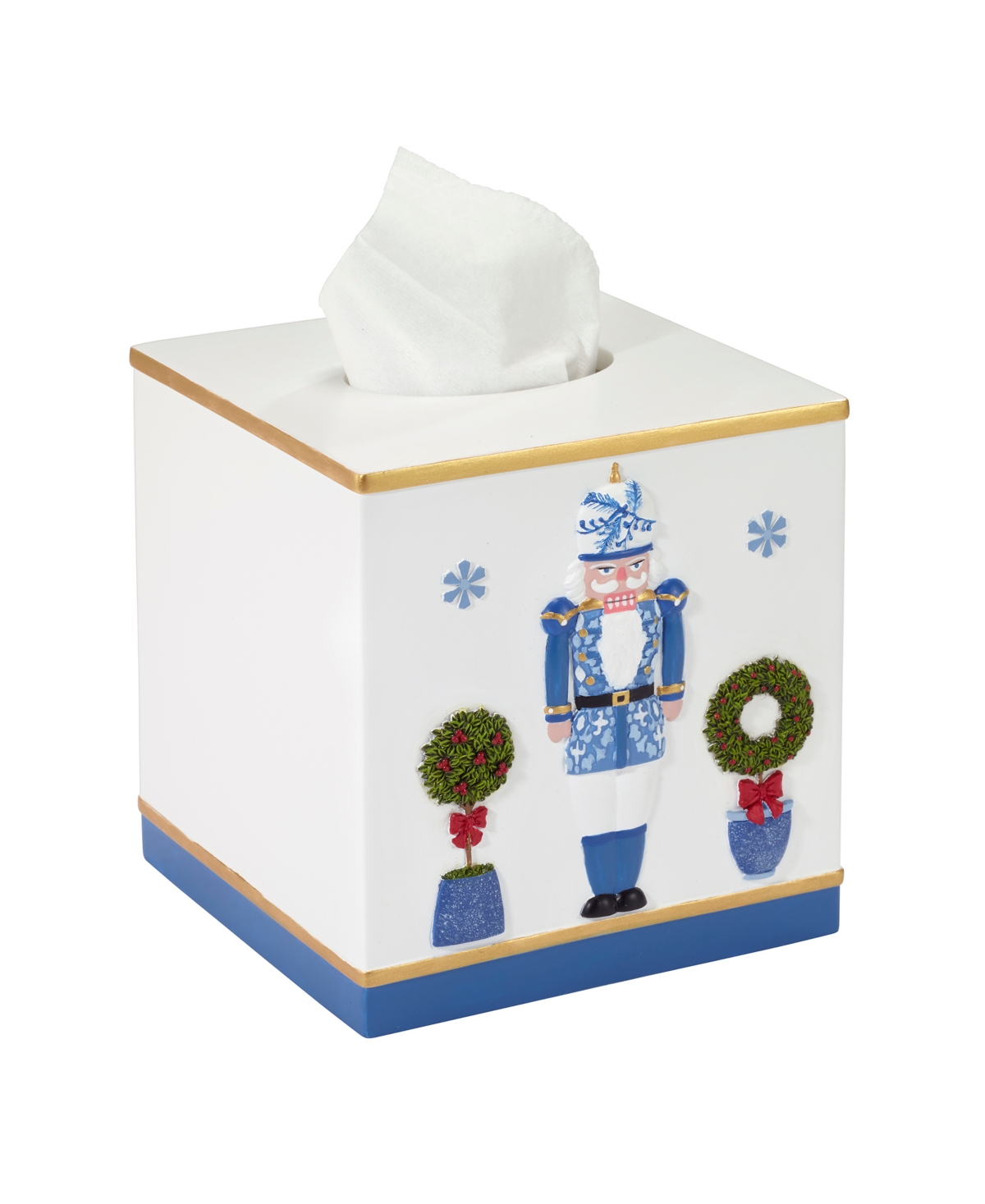 Avanti Nutcracker Resin Trellis Tissue Box Cover In White