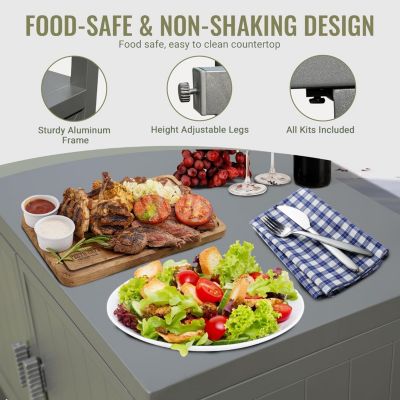 Aluminum Outdoor Kitchen Island with Storage