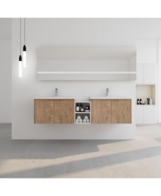 72" Soft-Close Bathroom Vanity with Resin Sink and Ample Storage