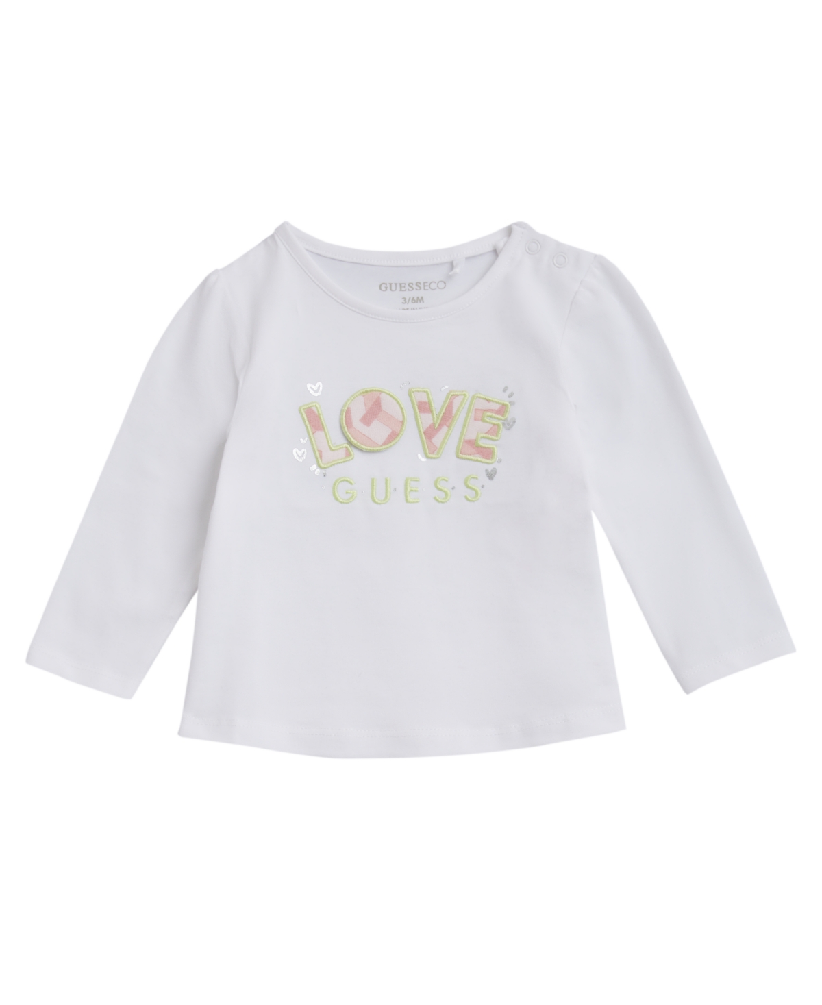Guess Baby Girl Long Sleeve T-Shirt and Baby Terry Pant, 2-Piece Set
