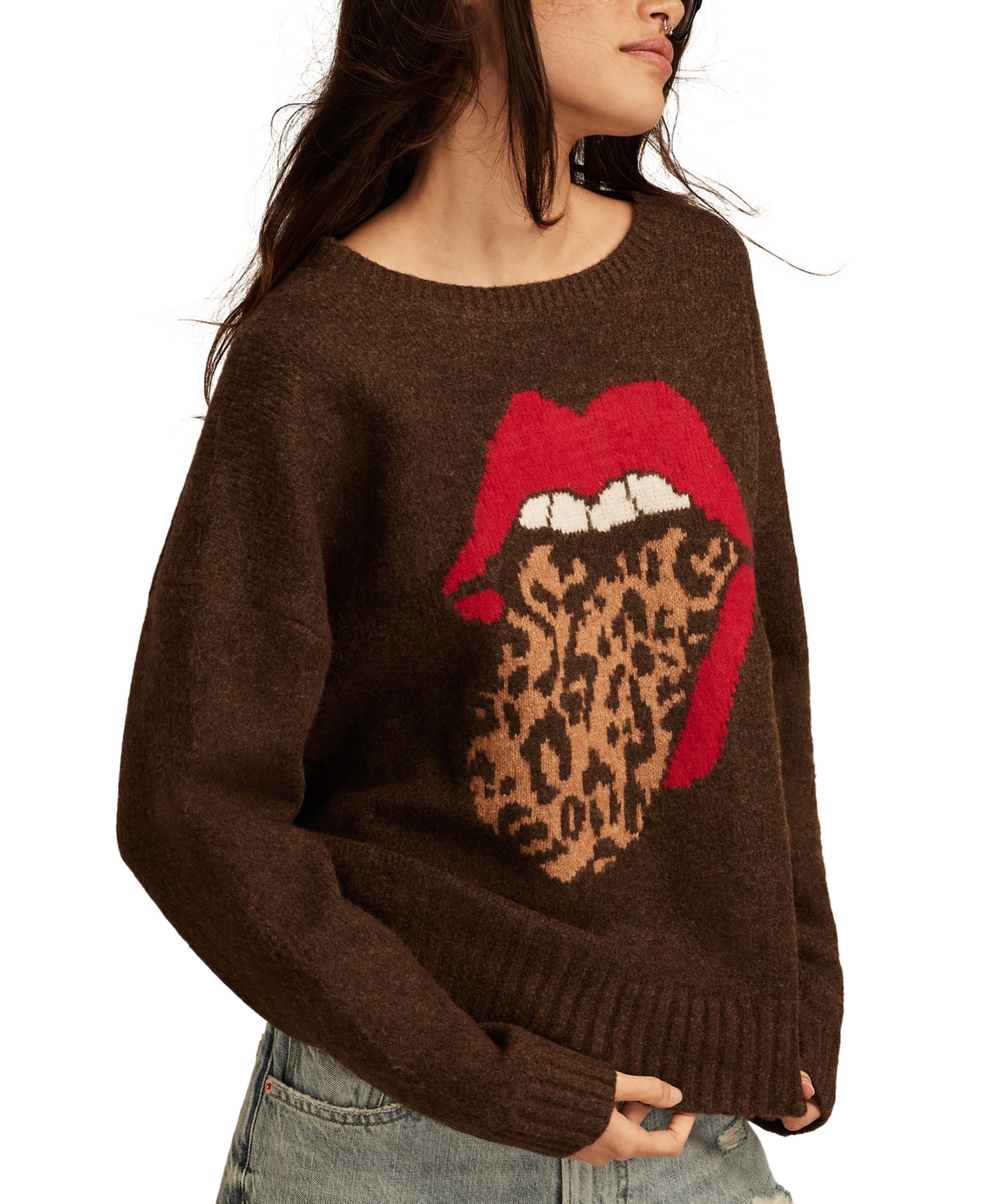 Lucky Brand Women's Rolling Stones Crewneck Sweater
