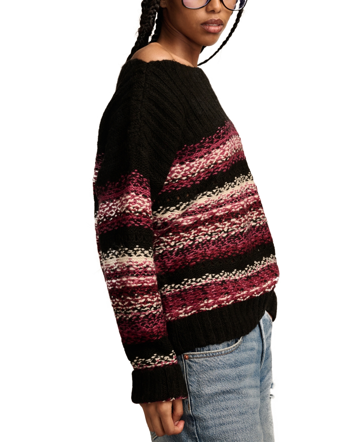 Shop Lucky Brand Women's Fair Isle Boatneck Sweater In Multi Combo