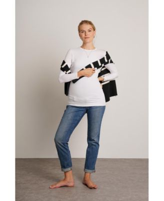 Maternity Liv Long Sleeve Sculpting Crew Neck Tee