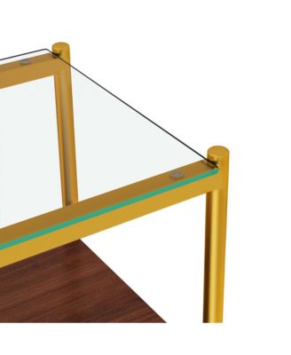Modern Rectangle Glass End Table Set (2