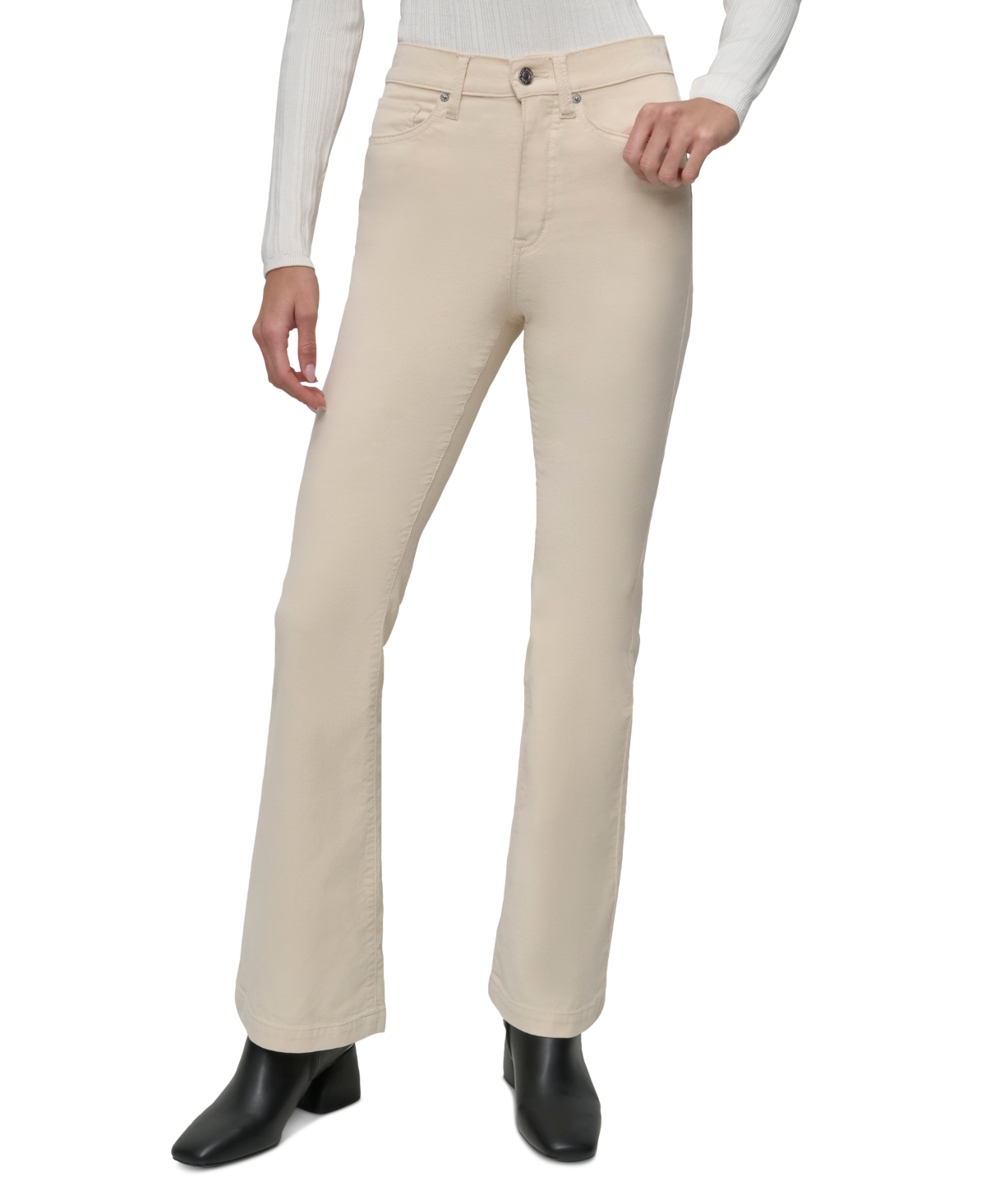 Women's Corduroy Cord High-Rise Flare Pants - J1U - CHINO KHAKI