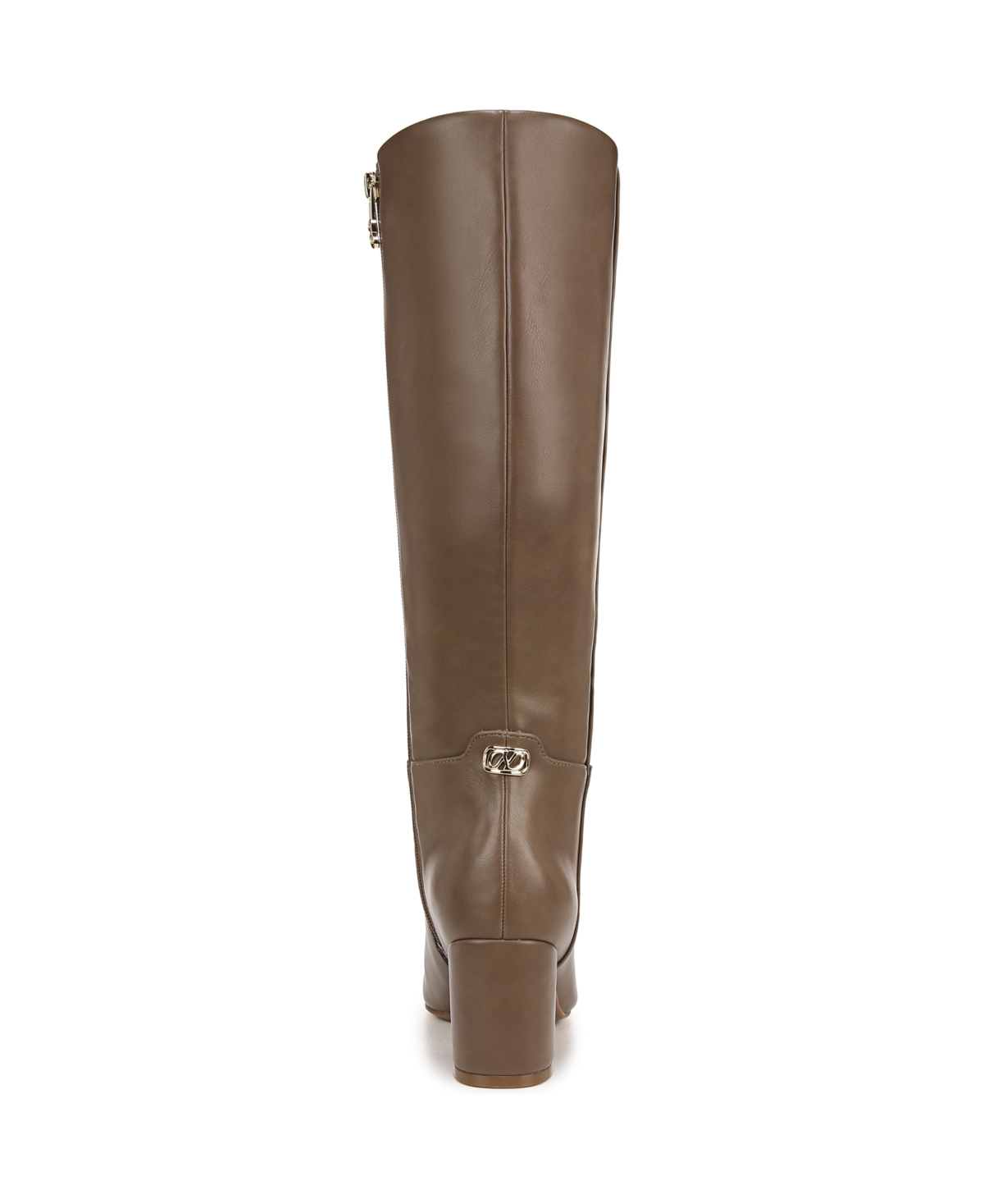 Naturalizer Loving Knee High Block Heel Dress Boots In Dark Taupe Faux Leather