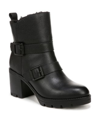 Naturalizer - Verney-Moto Faux Shearling Block Heel Water Resistant Booties