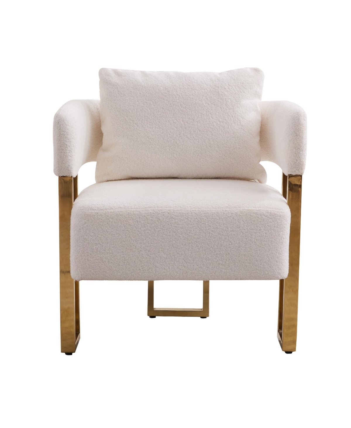 Streamdale Furniture Cozy Teddy Fleece Sofa: Comfort and Style for Every Space - White+gold