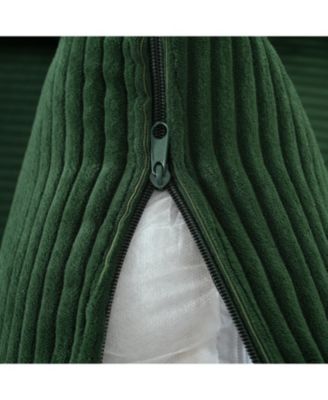 Curved Sofa with Pillows, 85.4" Corduroy Couch