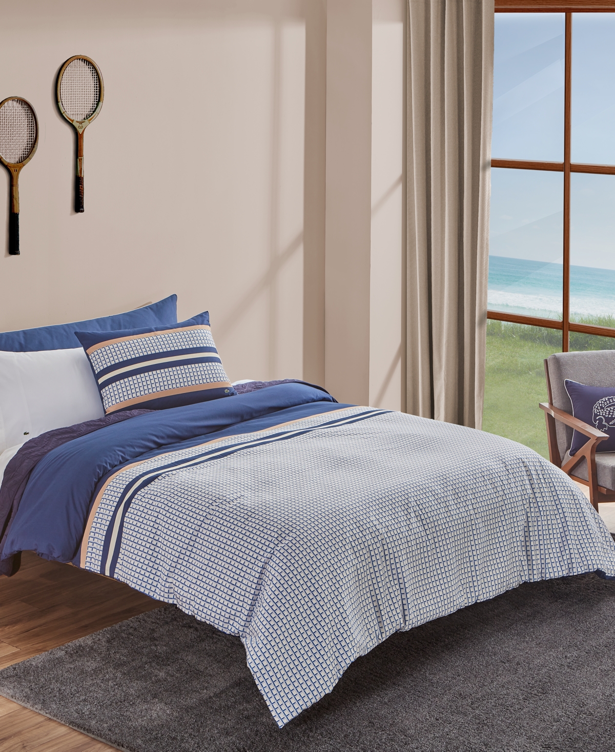 Lacoste Home Micro Logo 2-pc. Comforter Set, Twin In Navy