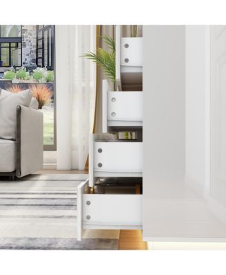 8-Drawer Wood LED Storage Organizer Chest of Drawers