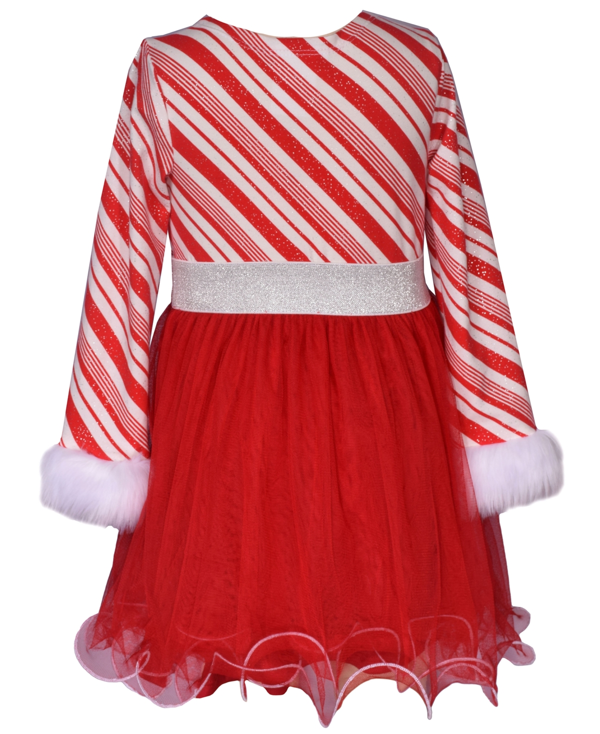 Bonnie Jean Little Girls Candy Cane Stripe Santa Dress