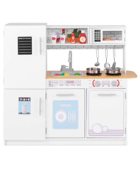 Детский игровой набор Costway Removable Sink 5-Piece Kitchen Playset, Ages 3+, цвет: Белый