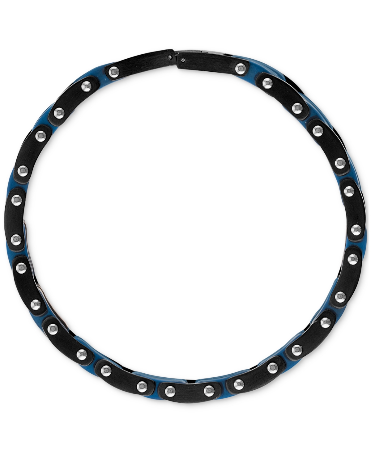 Shop Esquire Men's Jewelry Diamond & Carbon Fiber Link Bracelet (1/3 Ct. T.w.) In Blue & Black Ion-plated Stainless Steel, Crea