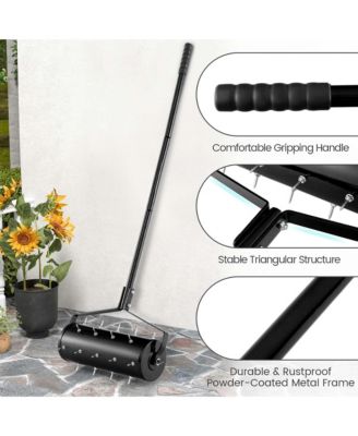 18" Manual Lawn Aerator Grass Aeration Tool Filled with Sand or Stone with Handle