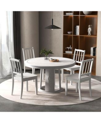 Wood Dining Chair Set of 2 with Rubber Wood Legs Curved Backrest for Kitchen