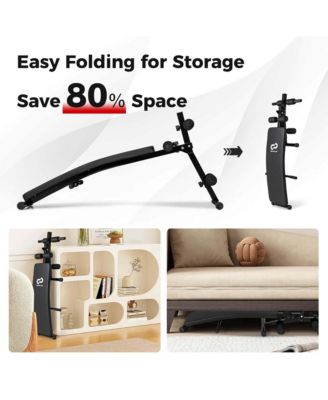 Adjustable Decline Sit Up Bench for Exercise with High Density Foam Cushioned Seat