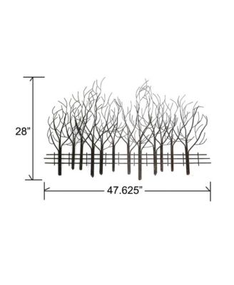 Snowy Black Metal Field of Trees Wall Decor