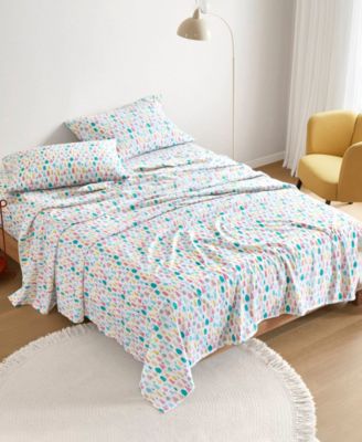 Novelty Printed Flannel 3-Pc. Sheet Set, Twin XL