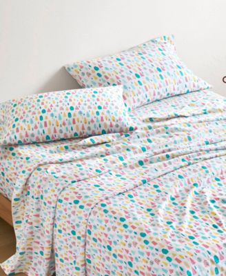 Novelty Printed Flannel 3-Pc. Sheet Set, Twin XL