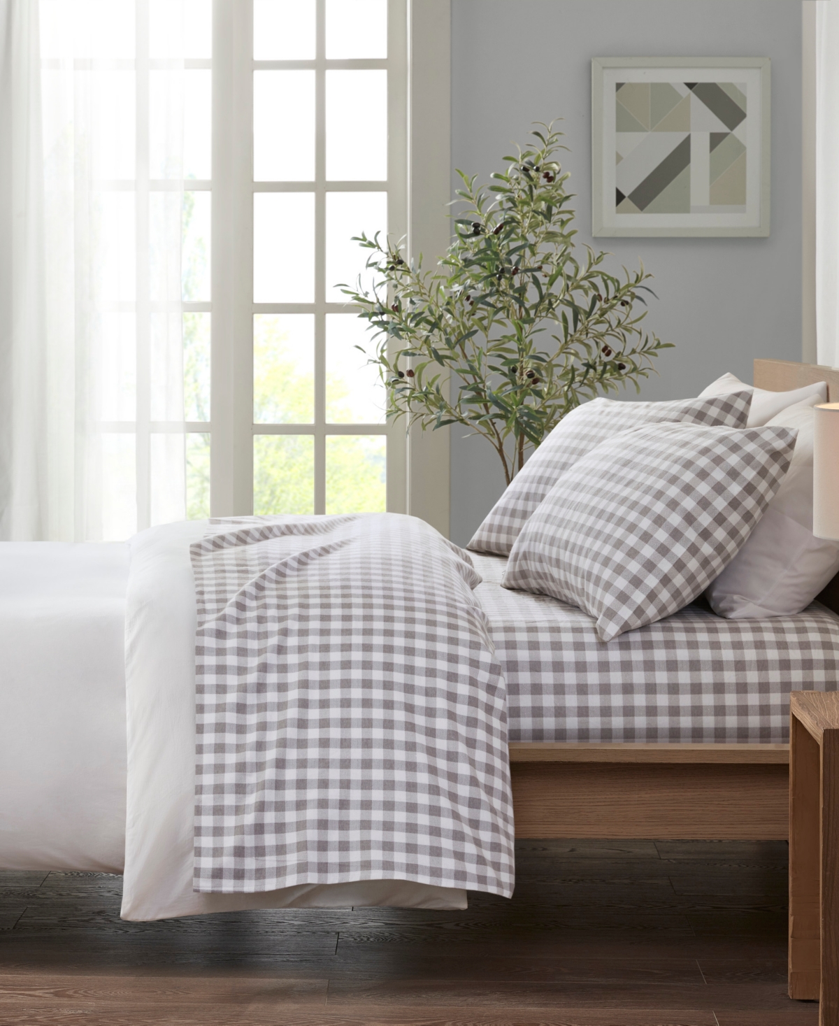 SLEEP PHILOSOPHY TRUE NORTH BY SLEEP PHILOSOPHY NOVELTY PRINTED COTTON FLANNEL 4-PC. SHEET SET, KING 