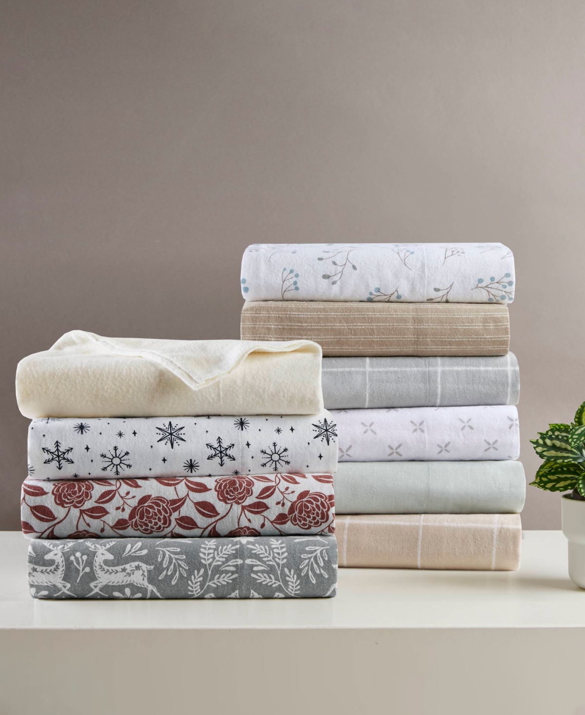 Beautyrest Extra Deep Pocket Cotton Flannel 4-pc. Sheet Set, Queen In Sage Winter Fauna