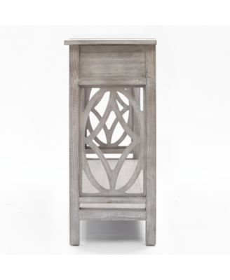 Gray Wood 2-Drawer 1-Shelf Console and Entry Table