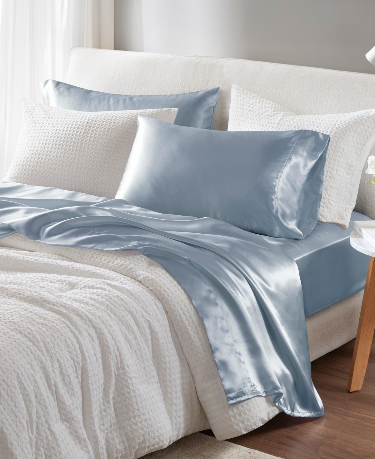 Madison Park Essentials Satin 4-pc. Sheet Set, Twin In Blue