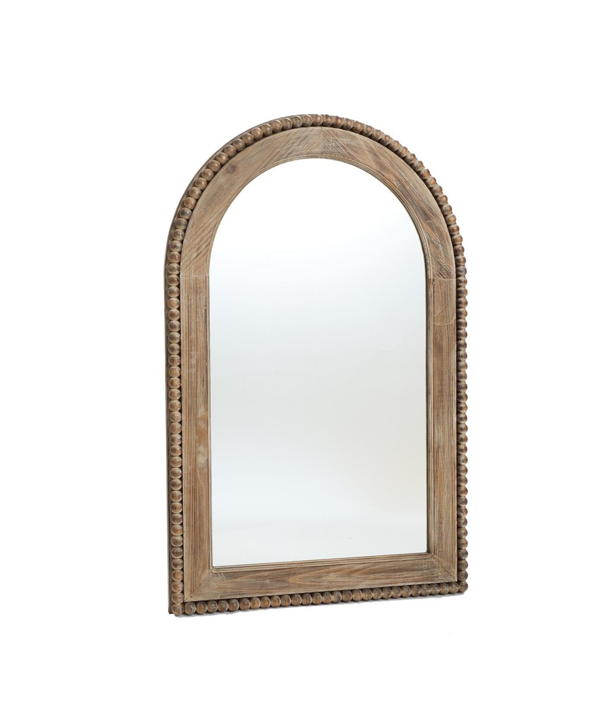 Luxenhome Wood Framed Arch Window Wall Mirror In Natural