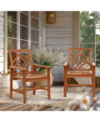 Carmel Solid Wood Outdoor Dining Chair, Set of 2
