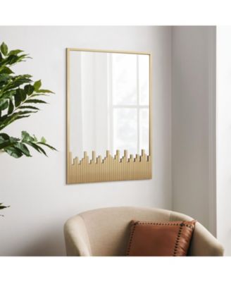 Cityscape Gold Metal Frame Rectangular Wall Mirror