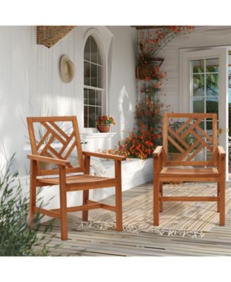 Carmel Solid Wood Outdoor Dining Chair, Set of 2