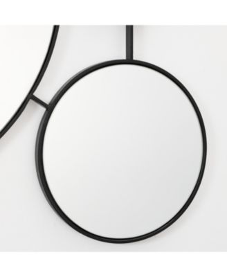 Circles Black Metal Frame Round Wall Mirror