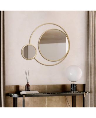 Orbit Modern Gold Metal Frame Round Wall Mirror