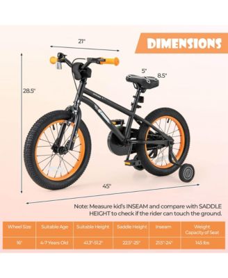 16-Inch Kid s Bike for 4-7 Years Old with Adjustable Saddle & Anti-slip Handlebar