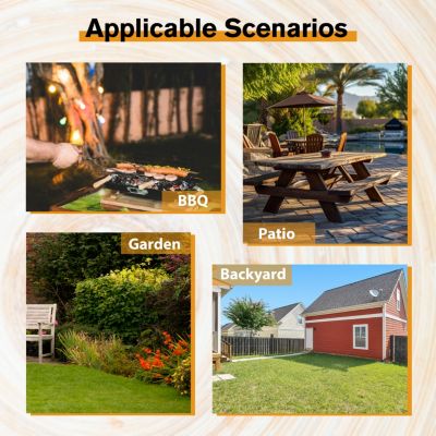 Streamdale 8-Person Picnic Table with Built-in Benches