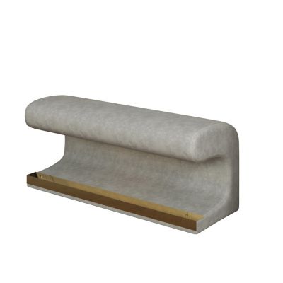 Streamdale Leather Bench Ottoman with LED Light