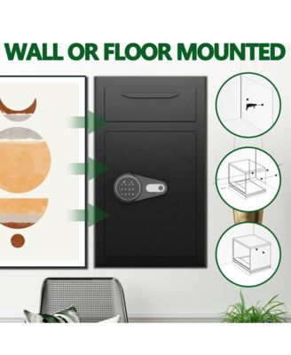 Depository Drop Safe, Front Drop Slot Lock Box with Digital Combination and Anti-Fishing, Silent Deposit Safe Box, Security Money Safe for Cash Slips Expense Business Office Home