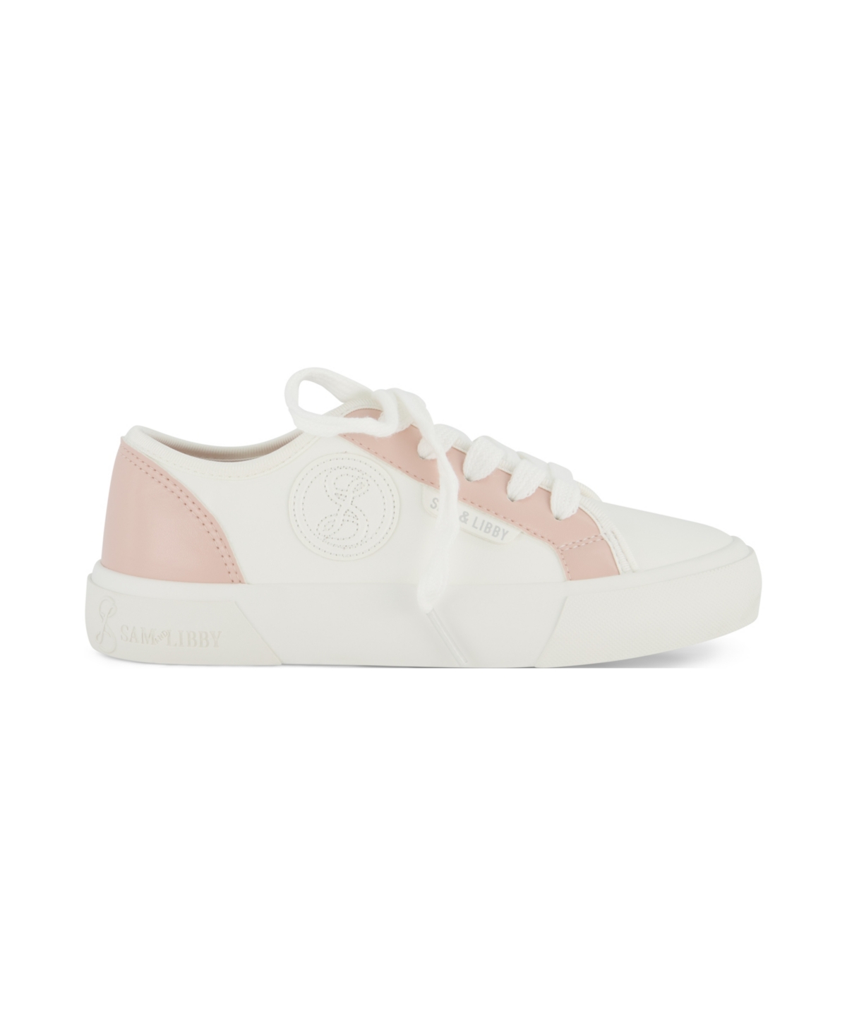 Shop Sam & Libby Little And Big Girls Davie Dina Court Lace Up Sneaker In Rose Gold