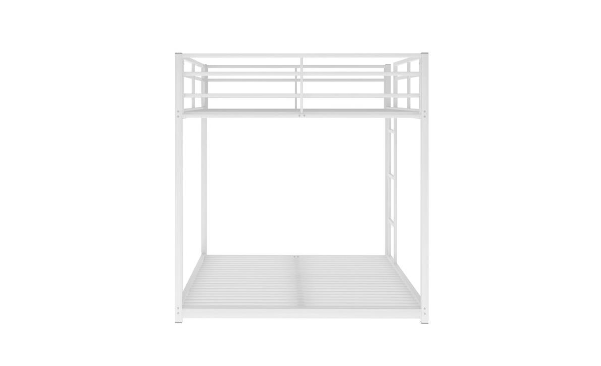Slickblue Full over Full Metal Bunk Bed, Low Bunk Bed with Ladder