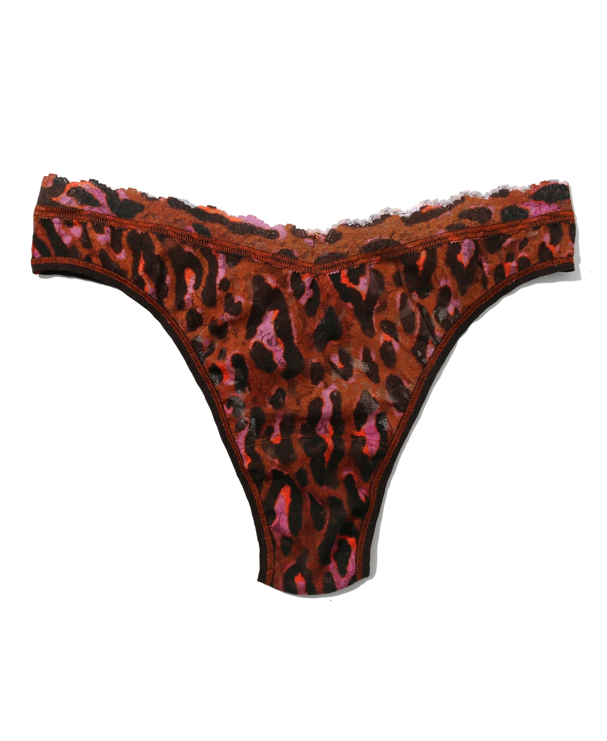 Hanky Panky Signature Lace V-front High Cut Thong In Throwback Brown