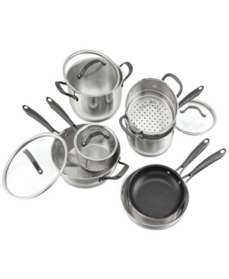 Radiant Pro Stainless with Brushed Titanium Finish Cookware Set, 11-Pc.