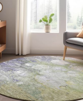 Trevi Washable TV7 8'x8' Round Area Rug